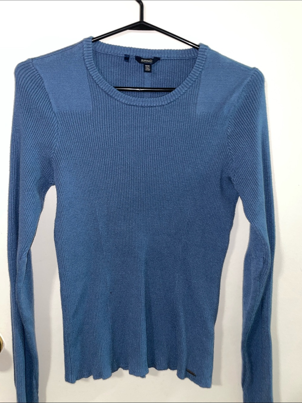 Buffalo David Bitton Dusty Blue Ribbed Crewneck Sweater